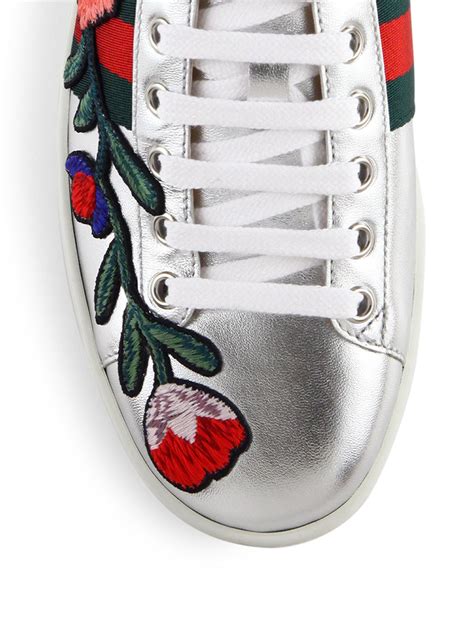 gucci floral embroidered sneakers|Gucci ace platform.